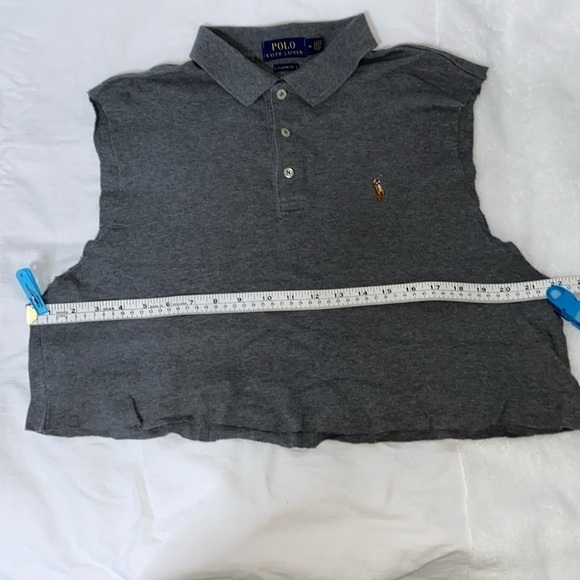 Women’s sleeveless cut off gray Ralph Lauren Polo crop top‎ size large - Picture 5 of 10